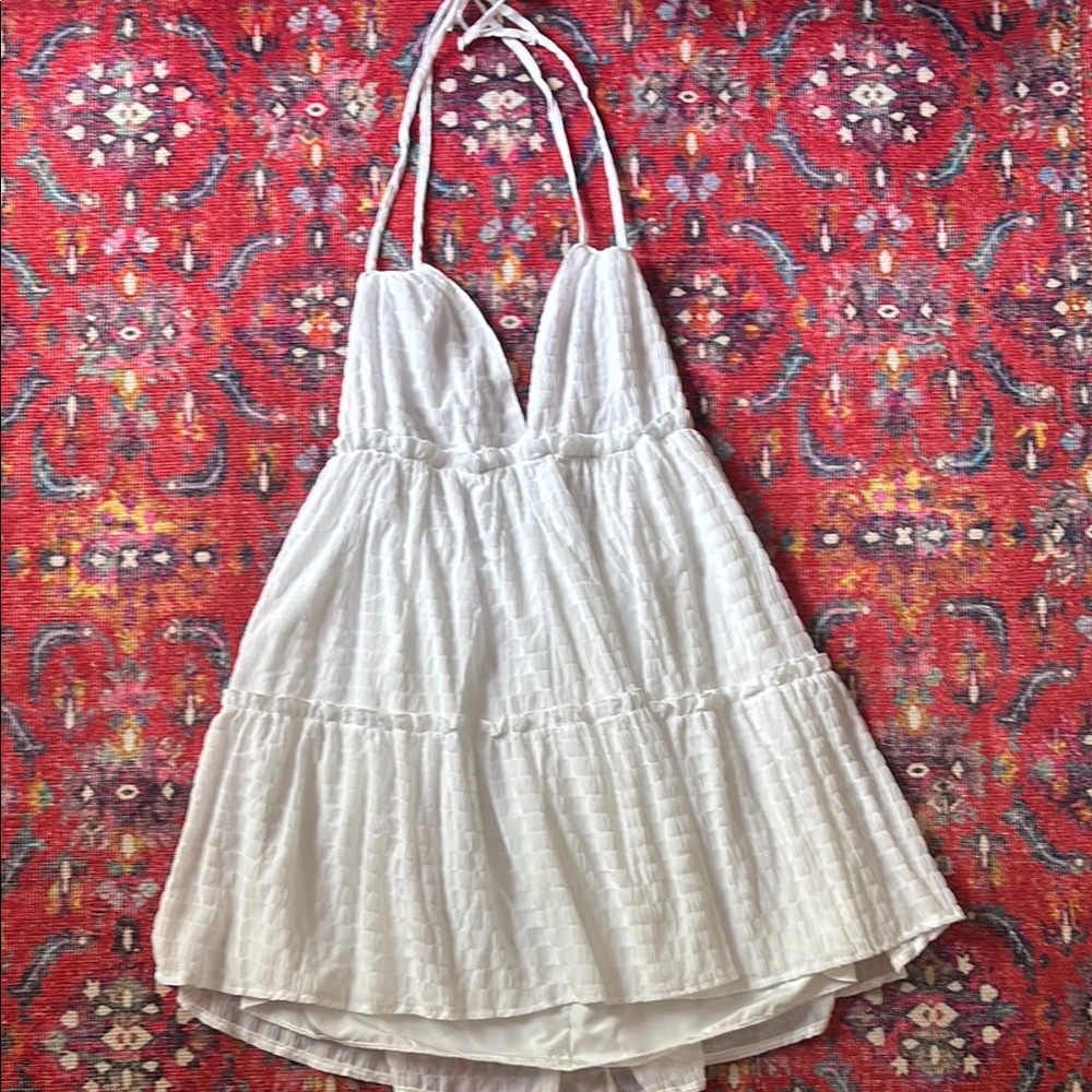 SHEIN Size XL White Halter Mini Dress